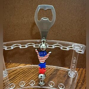 Patriotic Bottle Opener-stainless steel - silicone beads- handmade